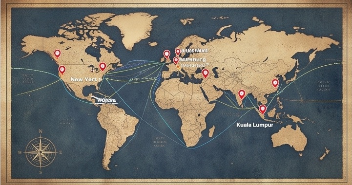 Global Trade Routes Map